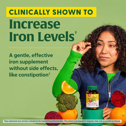 MegaFood Blood Builder Iron Supplement Clinically Shown to Increase Iron Levels Without Side Effects, Vegan Supplement For Women with Vitamin C, Vitamin B12 & Folic Acid, 90 Tablets - Nirvana Guru