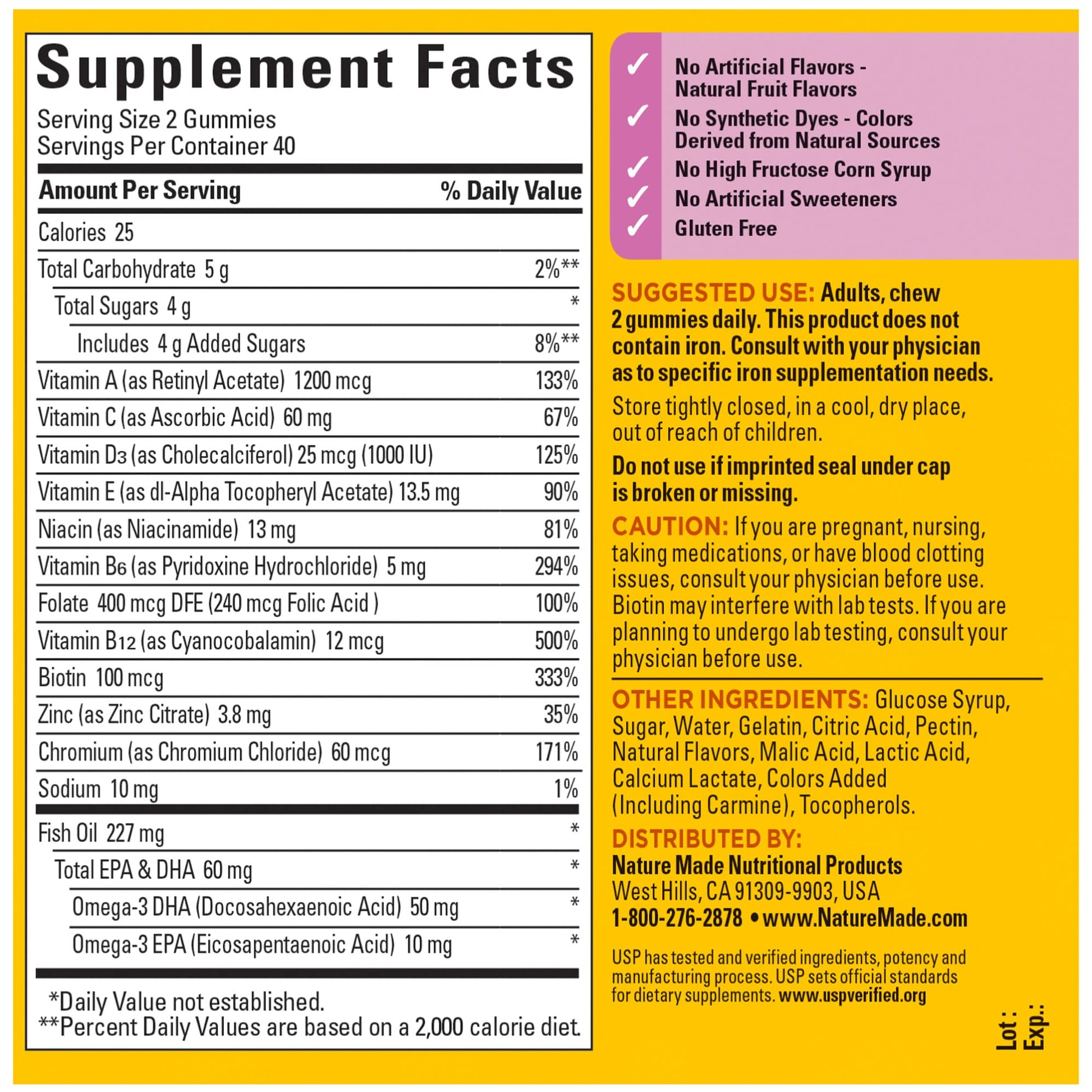 Nature Made Womens Multivitamin with Omega-3, Multivitamin for Women for Daily Nutritional Support, 150 Gummies, 75 Day Supply - Nirvana Guru