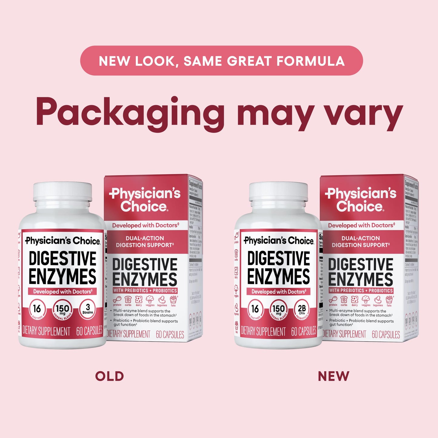 Physician's CHOICE Digestive Enzymes - Multi Enzymes, Organic Prebiotics & Probiotics for Digestive Health & Gut Health - Meal Time Discomfort Relief & Bloating - Dual Action Approach - 60 CT Nirvana Guru