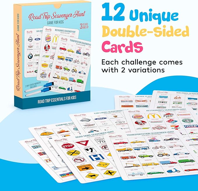 WELL BALANCED Car Bingo - Road Trip Essentials: Car Activities and Games for Kids Ages 4-8 nirvanaguru