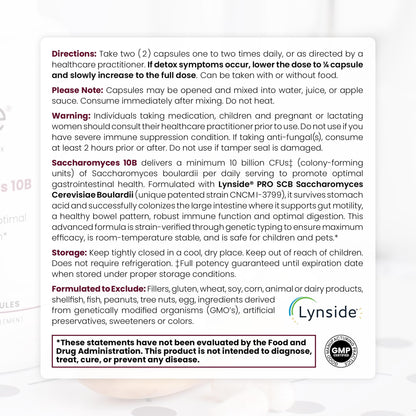 Saccharomyces 10B - Saccharomyces Boulardii, 10 Billion CFU Per Serving, Patented Strain: Lynside CNCM I-3799, Probiotic Capsules, Probiotics for Men and Women - 120 Count - Nirvana Guru