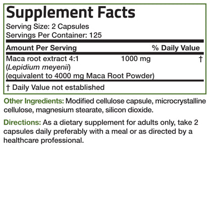 Bronson Maca Root Extra Lepidium Meyenii, Non-GMO, 120 Vegetarian Capsules