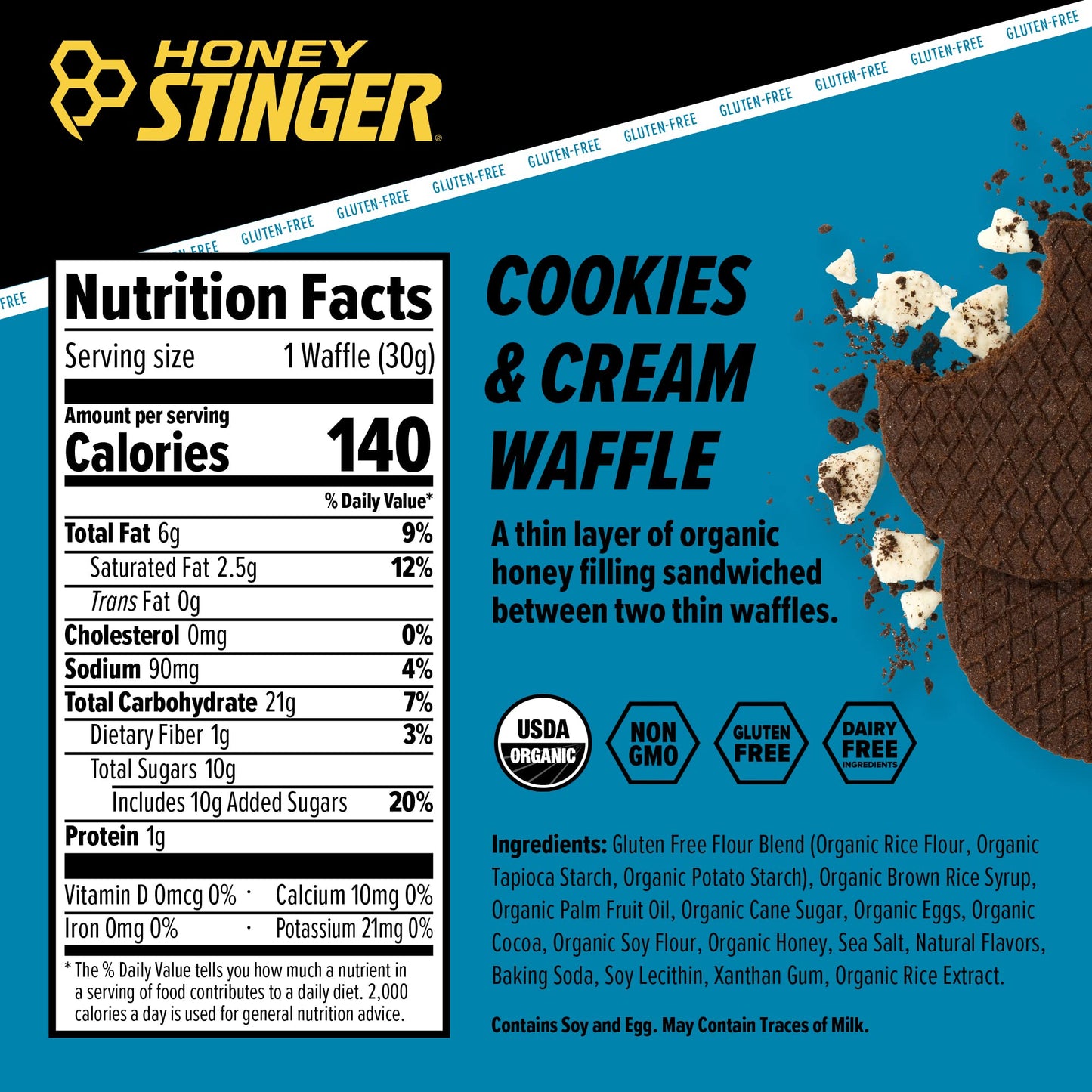 Honey Stinger Organic Honey Waffle Energy Stroopwafel for Exercise, Endurance and Performance Sports Nutrition for Home & Gym, Pre and Post Workout Box of 16 Waffles, 16.96 Ounce (Pack of 16)