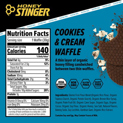 Honey Stinger Organic Honey Waffle Energy Stroopwafel for Exercise, Endurance and Performance Sports Nutrition for Home & Gym, Pre and Post Workout Box of 16 Waffles, 16.96 Ounce (Pack of 16)