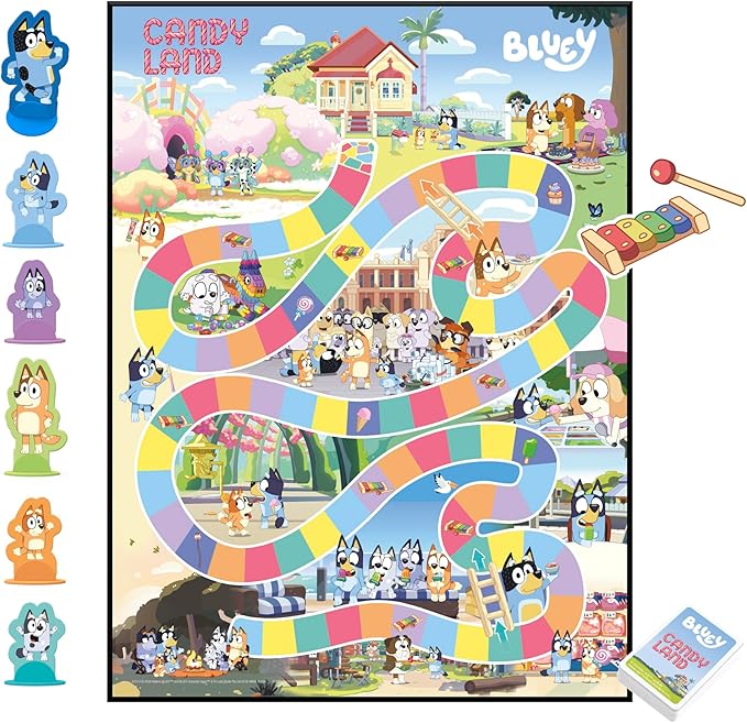Hasbro Gaming Candy Land Bluey Edition Board Game | Ages 3 and Up | 2-6 Players | Play as Dad, Mum, Bluey, Bingo, Muffin, or Socks | Preschool Games | Kids Gifts (Amazon Exclusive) nirvanaguru
