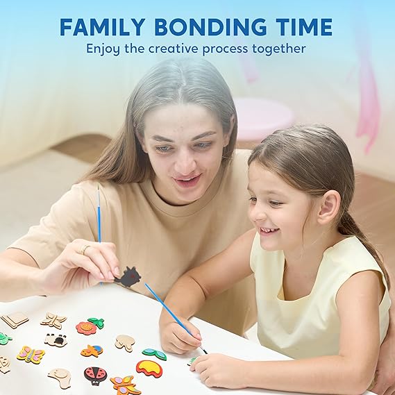 JOYIN 12 Wooden Magnet Creativity Arts & Crafts Painting Kit for Kids, Decorate Your Own Painting Gift for Easter Basket Stuffers, Birthday Parties and Family Crafts, Party Favors for Boys Girls nirvanaguru