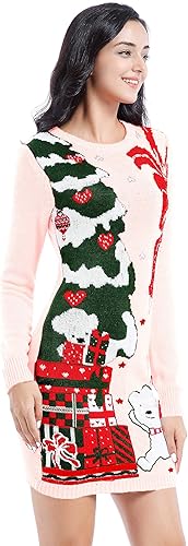 v28 Varied Ugly Christmas Sweater for Women Funny Reindeer Knit Sweaters Dress nirvanaguru