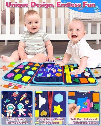 Gojmzo Busy Board Montessori Toys for Toddler Boy Birthday Gifts, Busy Book Sensory Toys for Toddlers, Learning Educational Toddler Travel Activities nirvanaguru