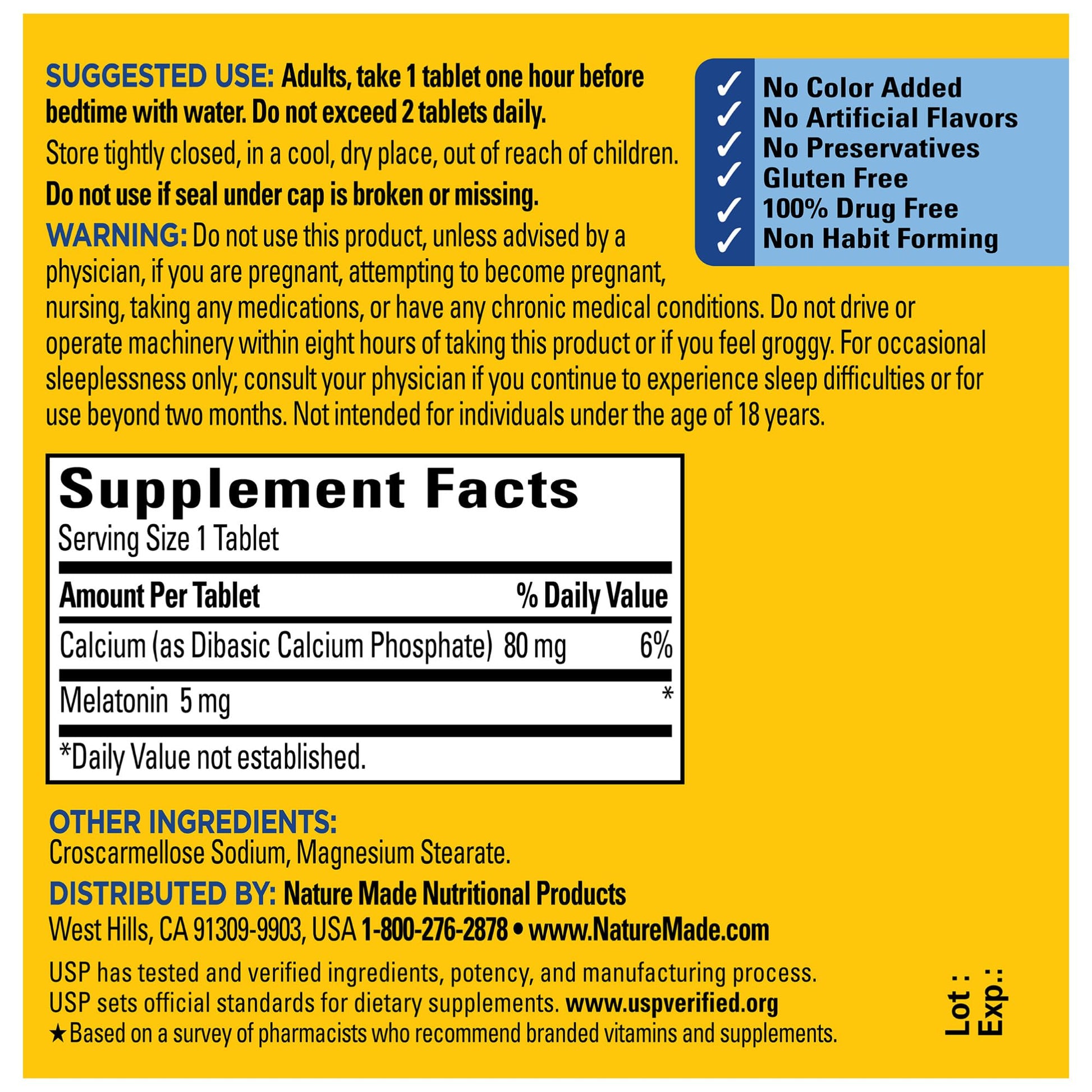 Nature Made Melatonin 5mg Tablets Extra Strength, 100% Drug Free Sleep Aid for Adults, 90 Tablets, 90 Day Supply Nirvana Guru