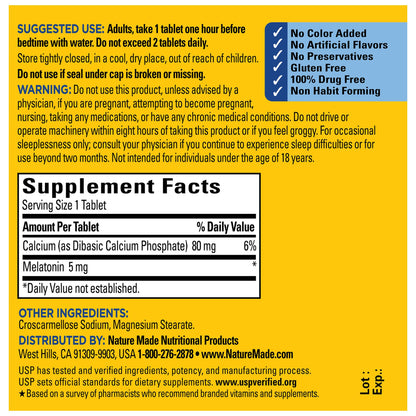 Nature Made Melatonin 5mg Tablets Extra Strength, 100% Drug Free Sleep Aid for Adults, 90 Tablets, 90 Day Supply Nirvana Guru