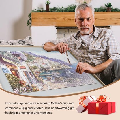 ALL4JIG 1500 Piece Rotating Puzzle Board with Drawers and Cover,25"x34"Portable Wooden Jigsaw Puzzle Table for Adults Portable,Lazy Susan Spinning Puzzle Boards Birthday Gift for mom Nirvana Guru