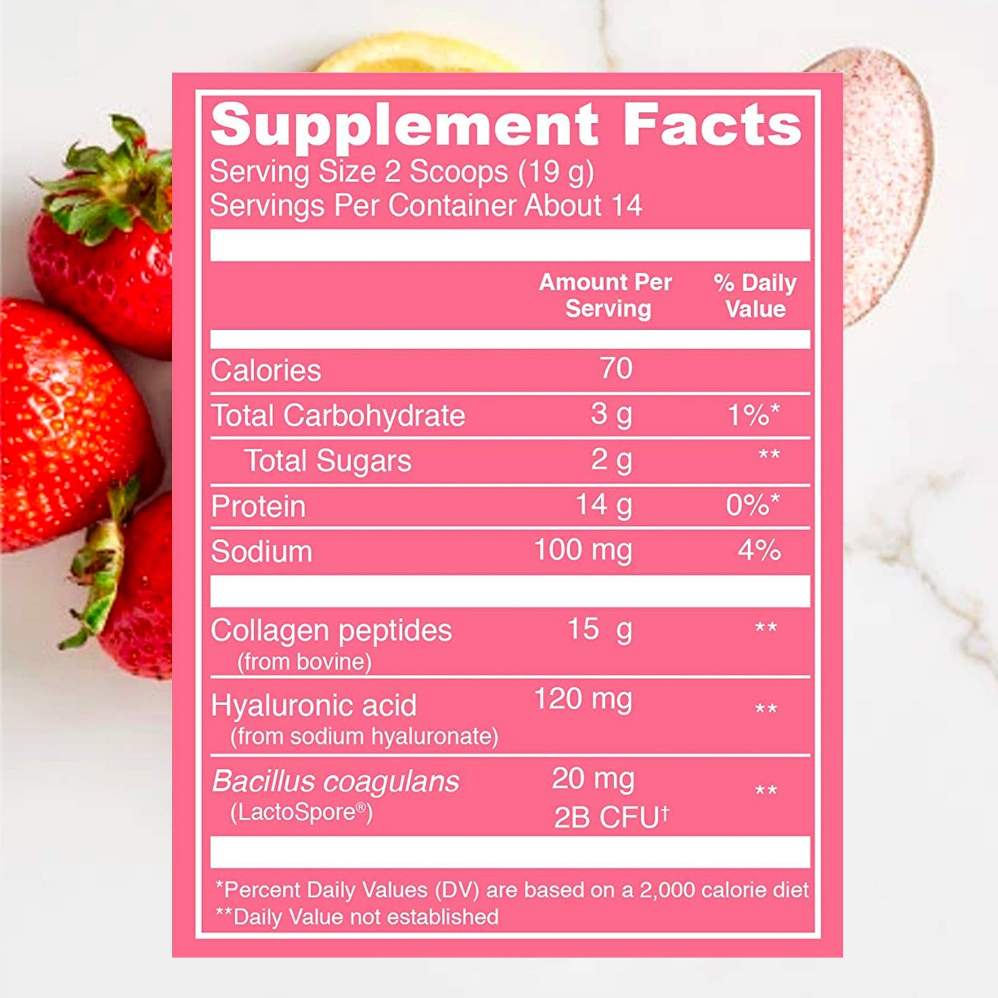 Vital Proteins Beauty Collagen (Strawberry Lemon, Canister) - 120mg of Hyaluronic Acid and 15g of Collagen Per Serving - Nirvana Guru