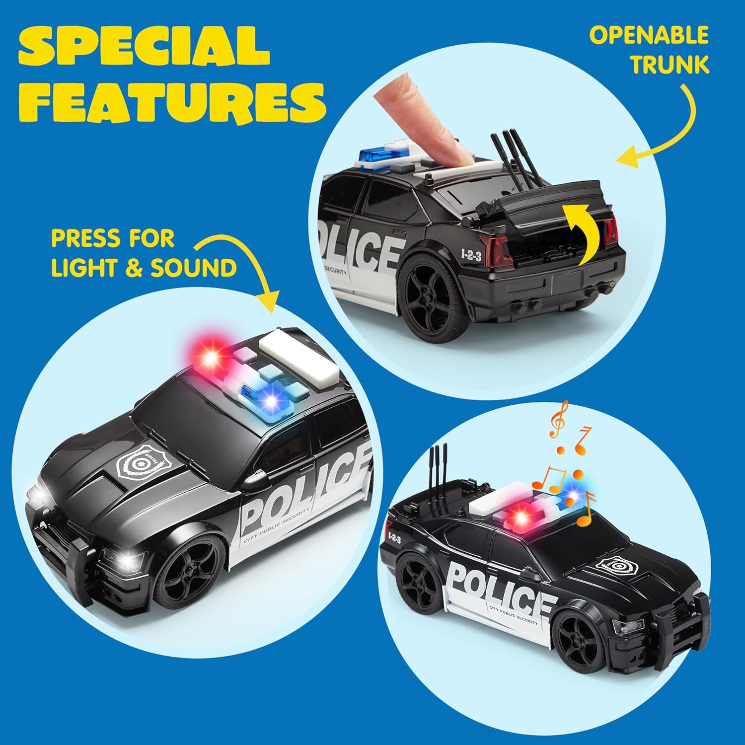 JOYIN 4 Packs Emergency Vehicle Toy Playsets, Friction Powered Vehicles with Light and Sound, Including Fire Truck, Ambulance, Play Police Car and Helicopter, Christmas Toddler Kids Boys Gifts Nirvana Guru