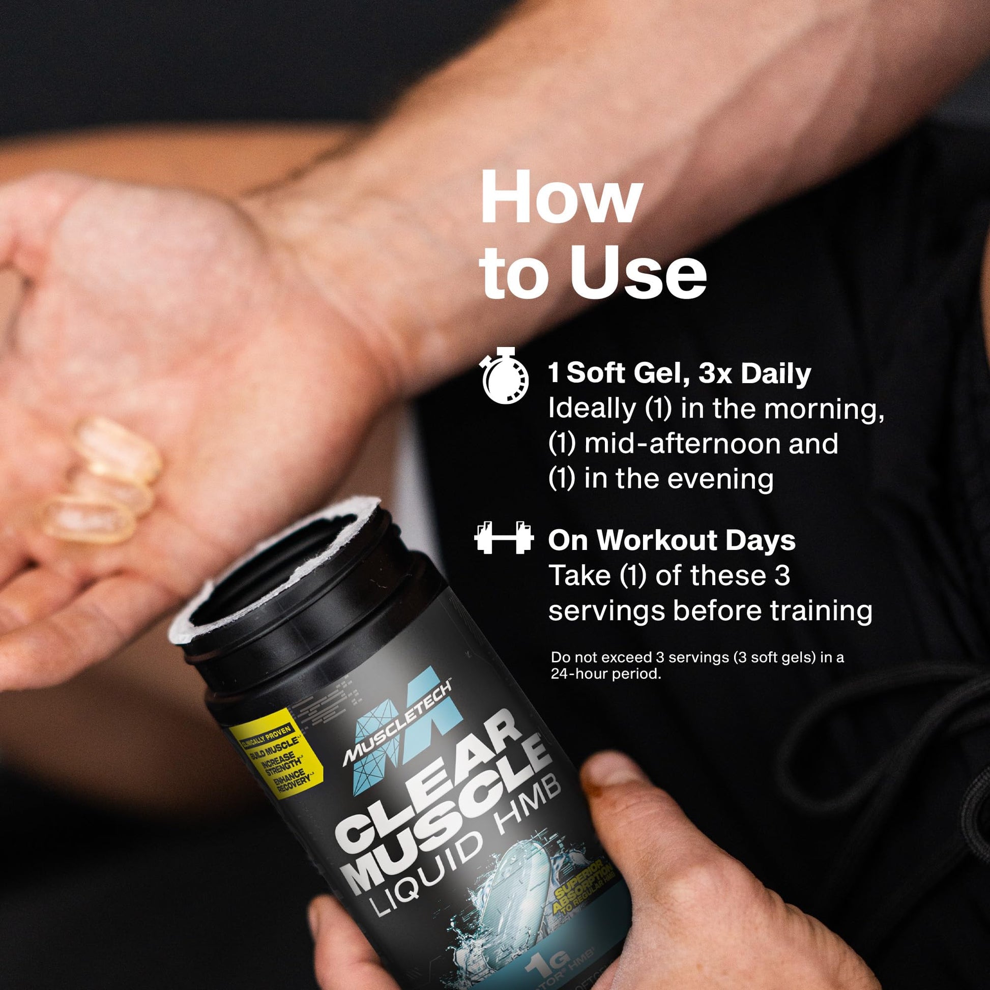 Muscletech HMB Supplements 1000mg, Clear Muscle (42 Liquid Softgels) - Highest Grade HMB for Lean Muscle & Recovery - HMB Free Acid Muscle Supplement - Help Decrease Muscle Breakdown Nirvana Guru