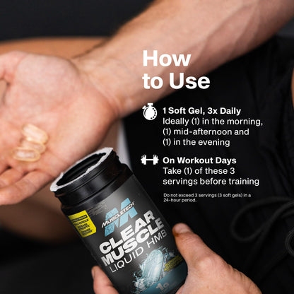 Muscletech HMB Supplements 1000mg, Clear Muscle (42 Liquid Softgels) - Highest Grade HMB for Lean Muscle & Recovery - HMB Free Acid Muscle Supplement - Help Decrease Muscle Breakdown Nirvana Guru