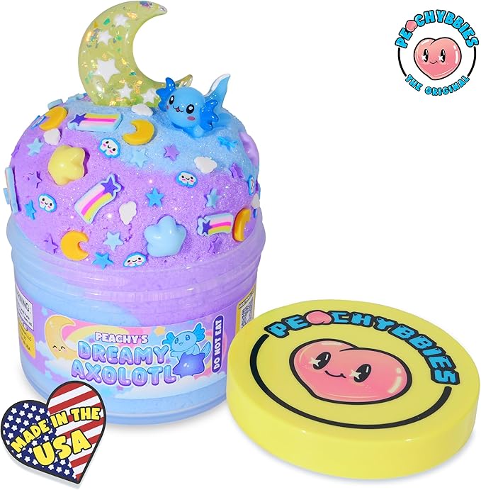 Peachybbies Dreamy Axolotl Cloud Slime - Made in USA Premium, 100% Authentic, 7 oz., Scented for Kids, ASMR, Axolotl Gifts, Slime Charms, Fidget Toys nirvanaguru