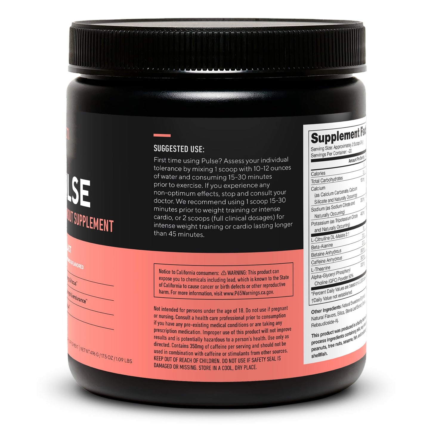 LEGION Pulse Pre Workout Supplement - All Natural Nitric Oxide Preworkout Drink to Boost Energy, Creatine Free, Naturally Sweetened, Beta Alanine, Citrulline, Alpha GPC (Fruit Punch) Nirvana Guru