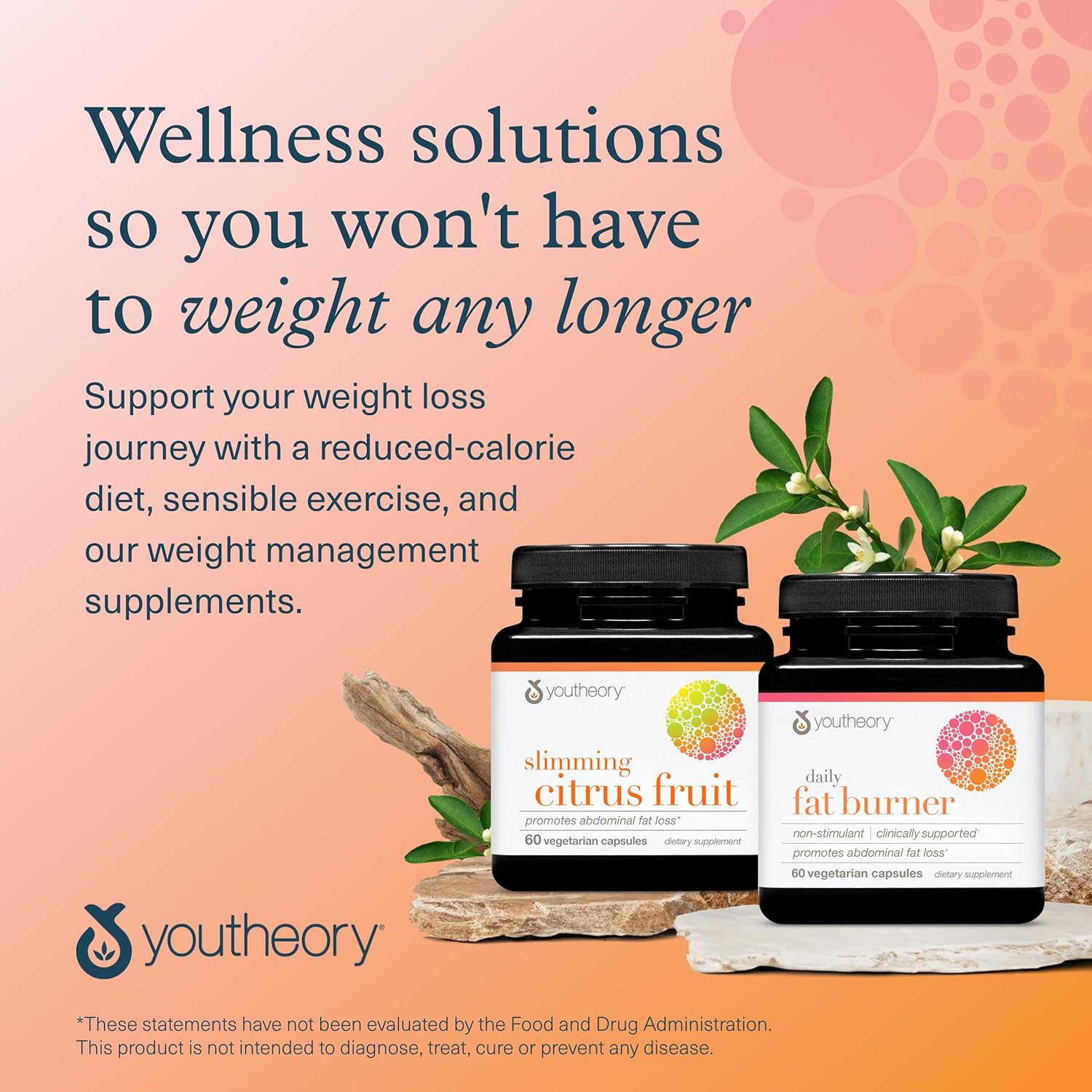 Youtheory Daily Fat Burner - Supports Body Composition & Metabolism - with Citrus Fruit Blend, Chromium & Cayenne Extract - Gluten, Soy & Dairy Free - 60 Vegetarian Capsules - Nirvana Guru