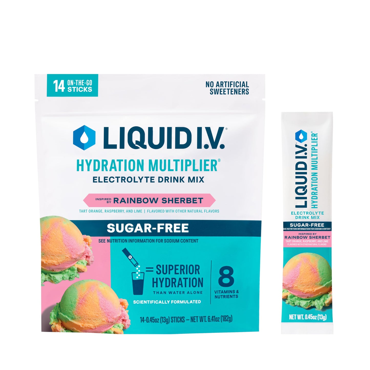 Liquid I.V. Sugar-Free Hydration Multiplier - Lemon Lime – Hydration Powder Packets | Electrolyte Drink Mix | Easy Open Single-Serving Stick | Non-GMO | 14 Sticks - Nirvana Guru