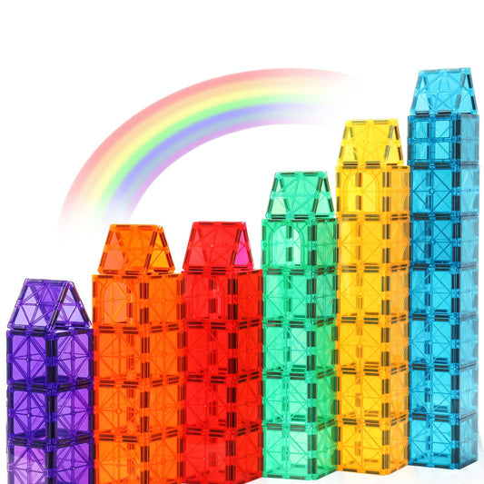 Gemmicc Magnetic Tiles, Deluxe 136 PCS Building Blocks Magnet Toys for Kids,3D Magnet Puzzles Stacking Blocks for Boys Girls,Huge Set with 2 Cars Nirvana Guru