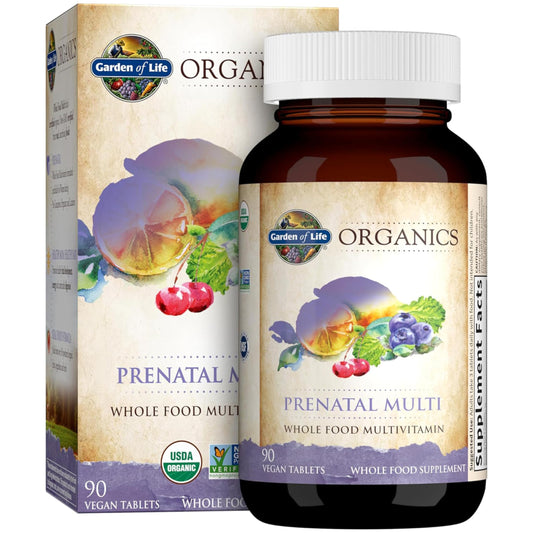 Garden of Life Organics Prenatal Vitamins - 30 Tablets, Prenatal Once Daily Whole Food Vitamins for Women with Folate not Folic Acid, Vitamin D3, Iron, Vegan One a Day Prenatal Multivitamin - Nirvana Guru