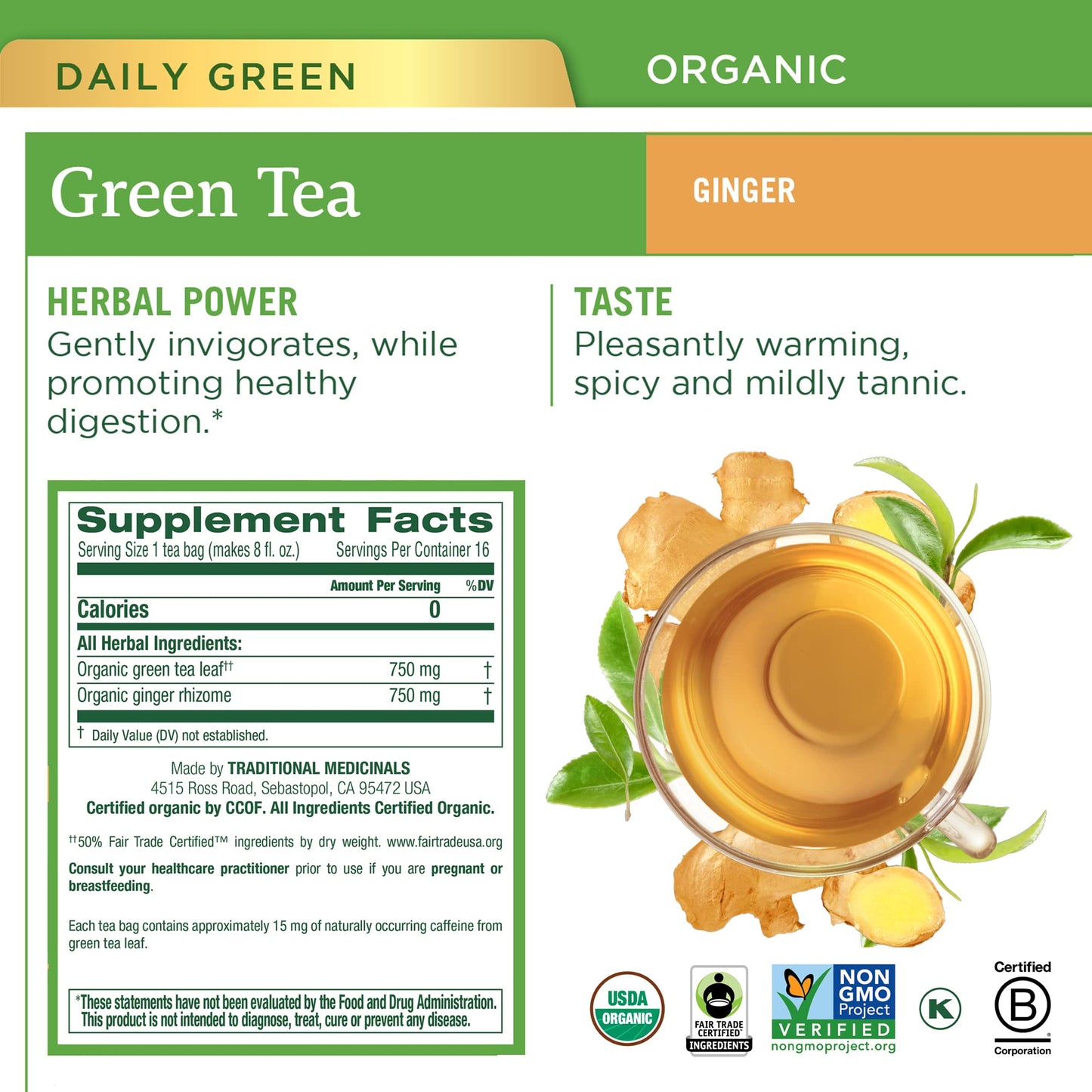 Traditional Medicinals Tea, Organic Green Tea Matcha, Genmaicha, Supports Health, 96 Tea Bags (6 Pack) - Nirvana Guru