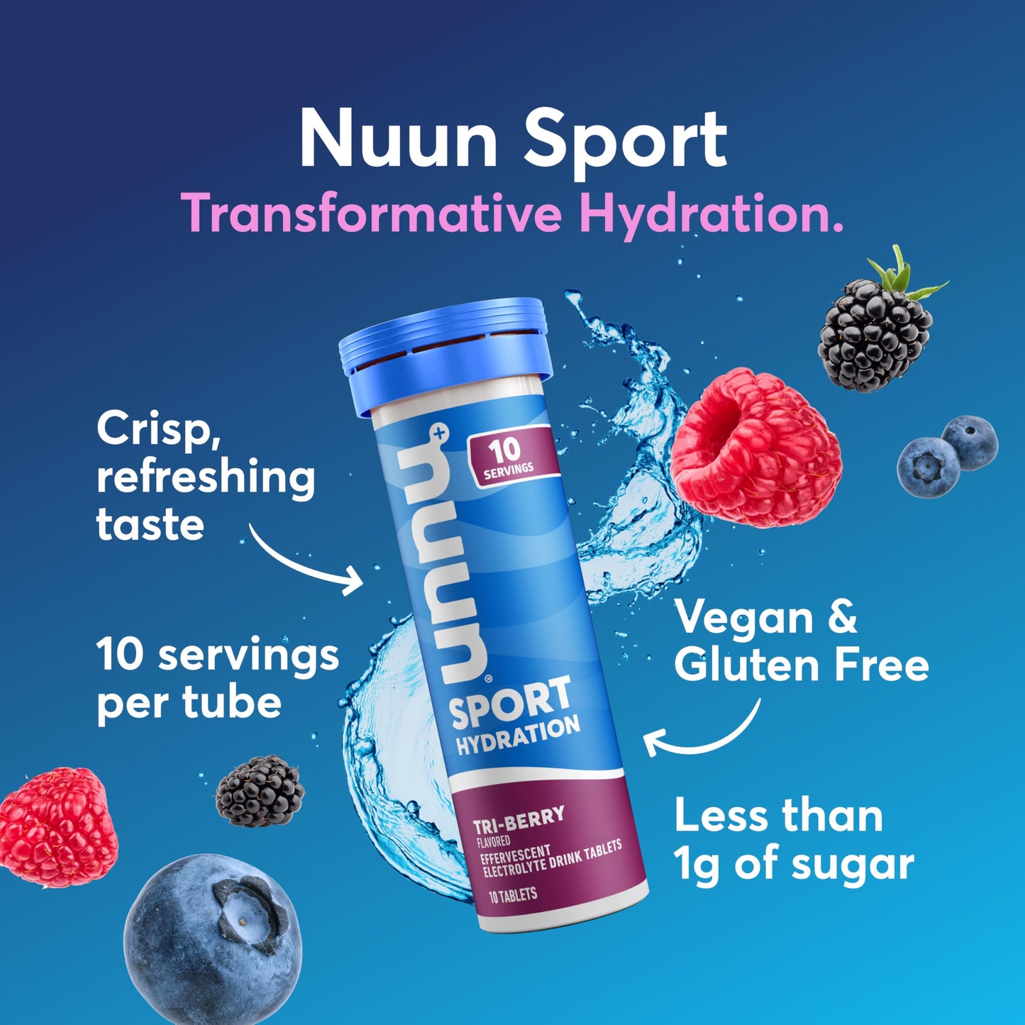 Nuun Sport Electrolyte Tablets with Magnesium, Calcium, Potassium, Chloride & Sodium, Gluten Free & Vegan, Strawberry Lemonade, 4 Pack (40 Servings Total)