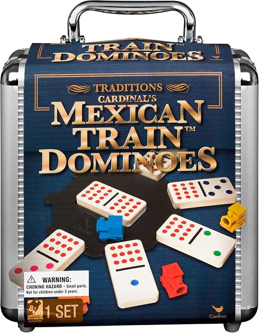 Spin Master Games, Mexican Train Dominoes Set in Aluminum Carry Case, Includes Colorful Trains for Fun-Filled Family Game Night, for Kids & Family, 2-8 Players, for Ages 8 & Up nirvanaguru