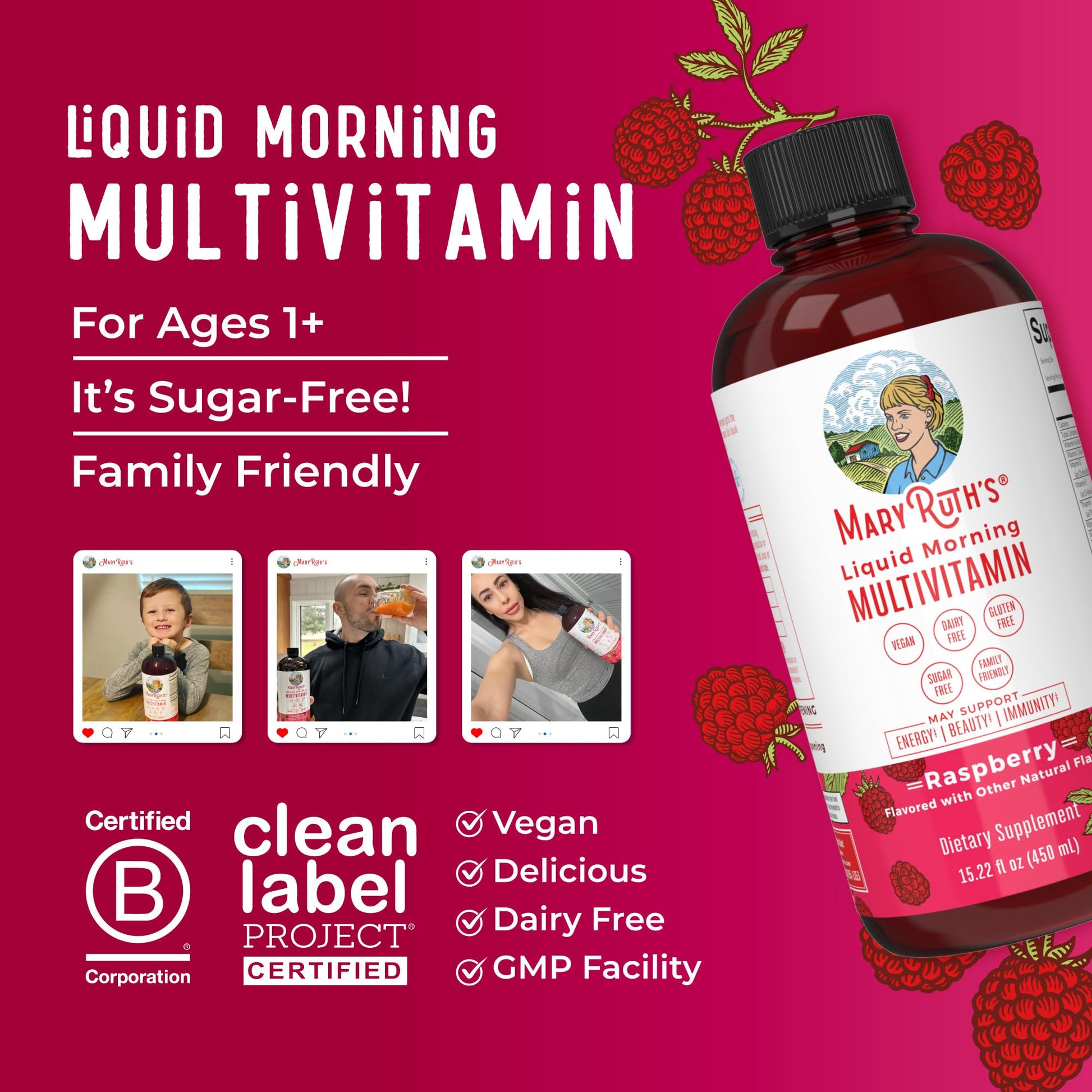 Multivitamin for Women, Men & Kids by MaryRuth's | Liquid Morning Multivitamin | Mens, Womens Vitamins | Vitamin A C D E B6 B12 Biotin Zinc | Beauty | Vegan | Non-GMO | Gluten Free | 15 Servings - Nirvana Guru