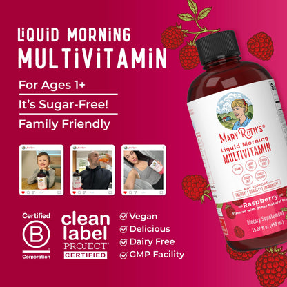 Multivitamin for Women, Men & Kids by MaryRuth's | Liquid Morning Multivitamin | Mens, Womens Vitamins | Vitamin A C D E B6 B12 Biotin Zinc | Beauty | Vegan | Non-GMO | Gluten Free | 15 Servings - Nirvana Guru