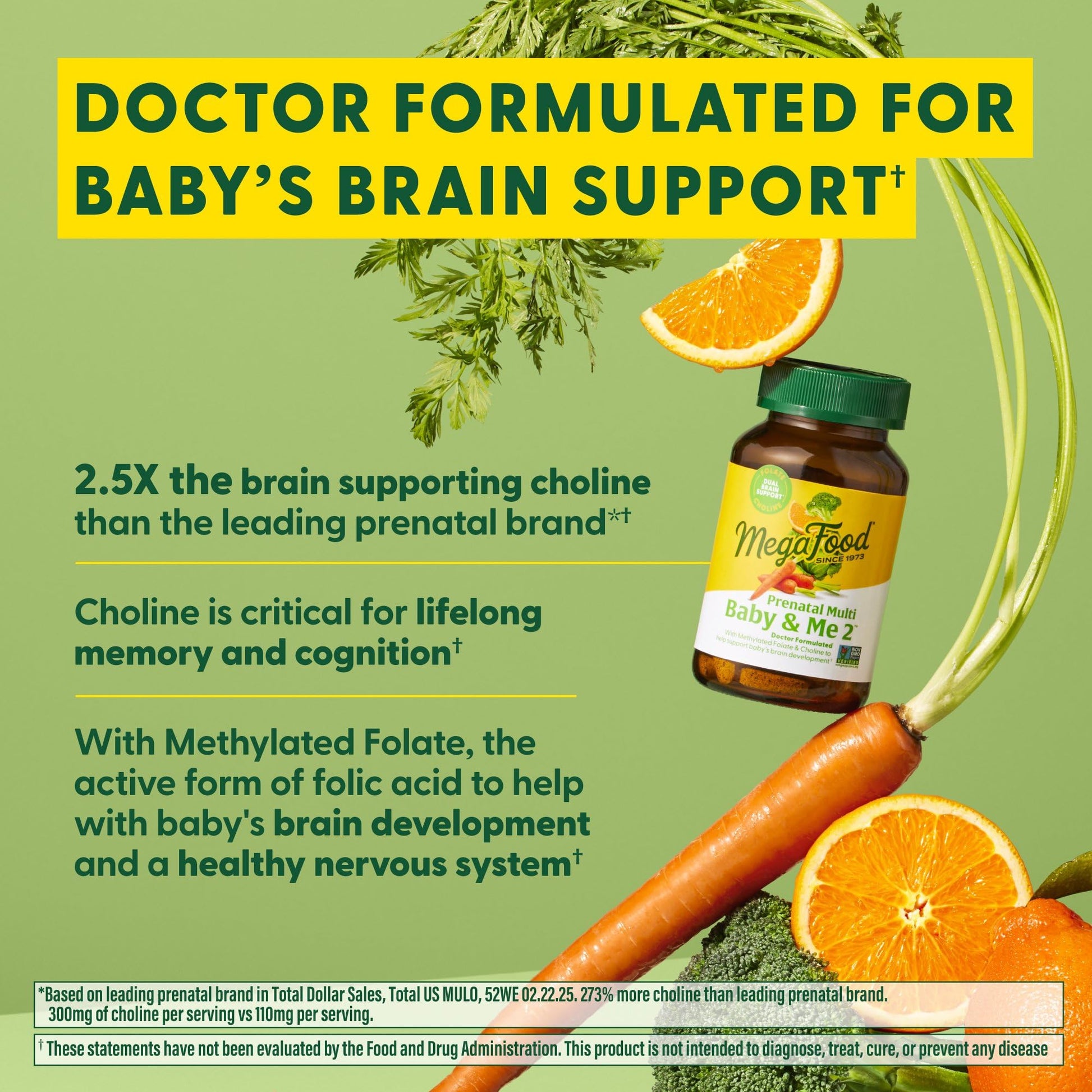 MegaFood Baby & Me 2 Prenatal Multi - Prenatal Vitamins for Women with Choline, Methyl Folate, Iron - Gluten-Free, Vegetarian, Pre Natal Multivitamin for Women - 60 Tablets, 30 Servings Nirvana Guru