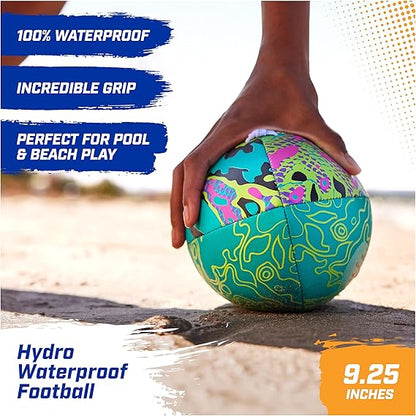 SwimWays Hydro Waterproof Football – 9.25” Pool Toy for Kids & Adults | Floating Football for Swimming Pool Games, Beach, Lake & Outdoor Water Play (Green) nirvanaguru