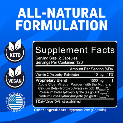 Herbtonics GLP-1 Support Supplement – Apple Cider Vinegar Capsules & Keto BHB | Keto Diet Pills for Women & Men | Supports Appetite & Metabolic Function | 60 Keto ACV Capsules - Nirvana Guru