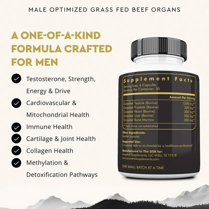 Ancestral Supplements Grass Fed Beef Liver 180 Capsules, Supports Energy Production, Detoxification, Digestion, Immunity and Full Body Wellness, Non-GMO, Freeze Dried Liver Health Supplement