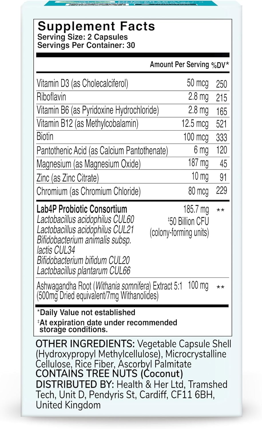 Health & Her Weight Management Probiotics for Women - Perimenopause & Menopause Supplement - Clinically Studied 50bn CFU Probiotics to Support Gut Health, Energy, Mood & Mind, Vegan (60 ct - 1 Month) - Nirvana Guru