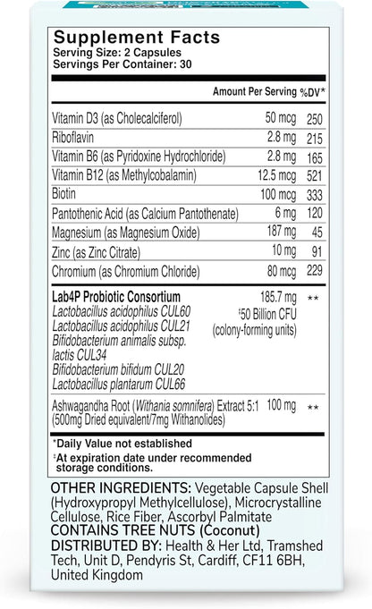 Health & Her Weight Management Probiotics for Women - Perimenopause & Menopause Supplement - Clinically Studied 50bn CFU Probiotics to Support Gut Health, Energy, Mood & Mind, Vegan (60 ct - 1 Month) - Nirvana Guru