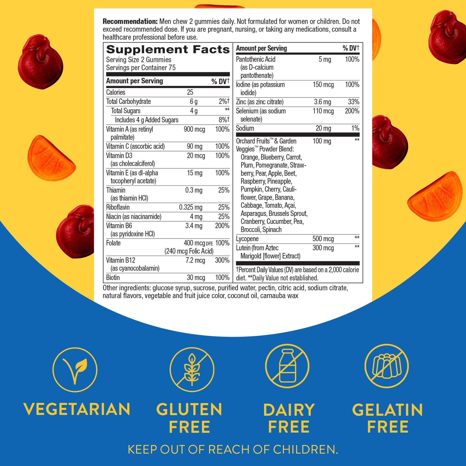 Nature's Way Alive! Men’s 50+ Daily Gummy Multivitamins, Supports Healthy Brain, Eyes, Heart*, B-Vitamins, Gluten-Free, Vegetarian, Fruit Flavored, 60 Gummies (Packaging May Vary) - Nirvana Guru
