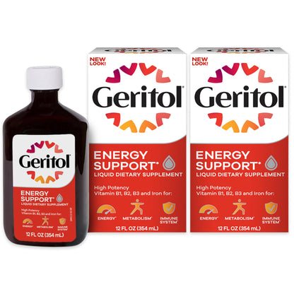 Geritol Liquid Vitamin and Iron Supplement, Energy Support, Contains High Potency B-Vitamins and Iron, Pleasant Tasting, Easy to Swallow, No Artificial Sweeteners, Non-GMO, 12 Oz Nirvana Guru