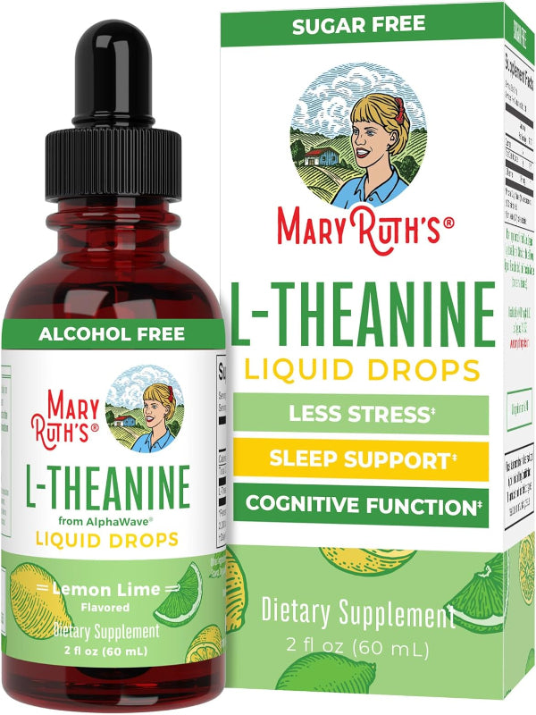 MaryRuth's L Theanine 200mg Liquid Drops | Mood Support for Adults & Kids | Focus Supplement | Natural Sleep Support | Vegan | Non-GMO | Gluten Free | 30 Servings - Nirvana Guru