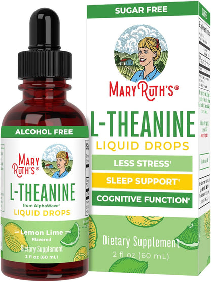 MaryRuth's L Theanine 200mg Liquid Drops | Mood Support for Adults & Kids | Focus Supplement | Natural Sleep Support | Vegan | Non-GMO | Gluten Free | 30 Servings - Nirvana Guru