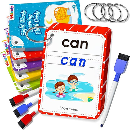 Sight Words Flash Cards Kindergarten, 250 Dolch Sight Word Writing Reading Spelling Games, Preschool Kindergarten Toddler Learning Activities, Homeschool Supplies Educational Toys for Kids Ages 3+ nirvanaguru