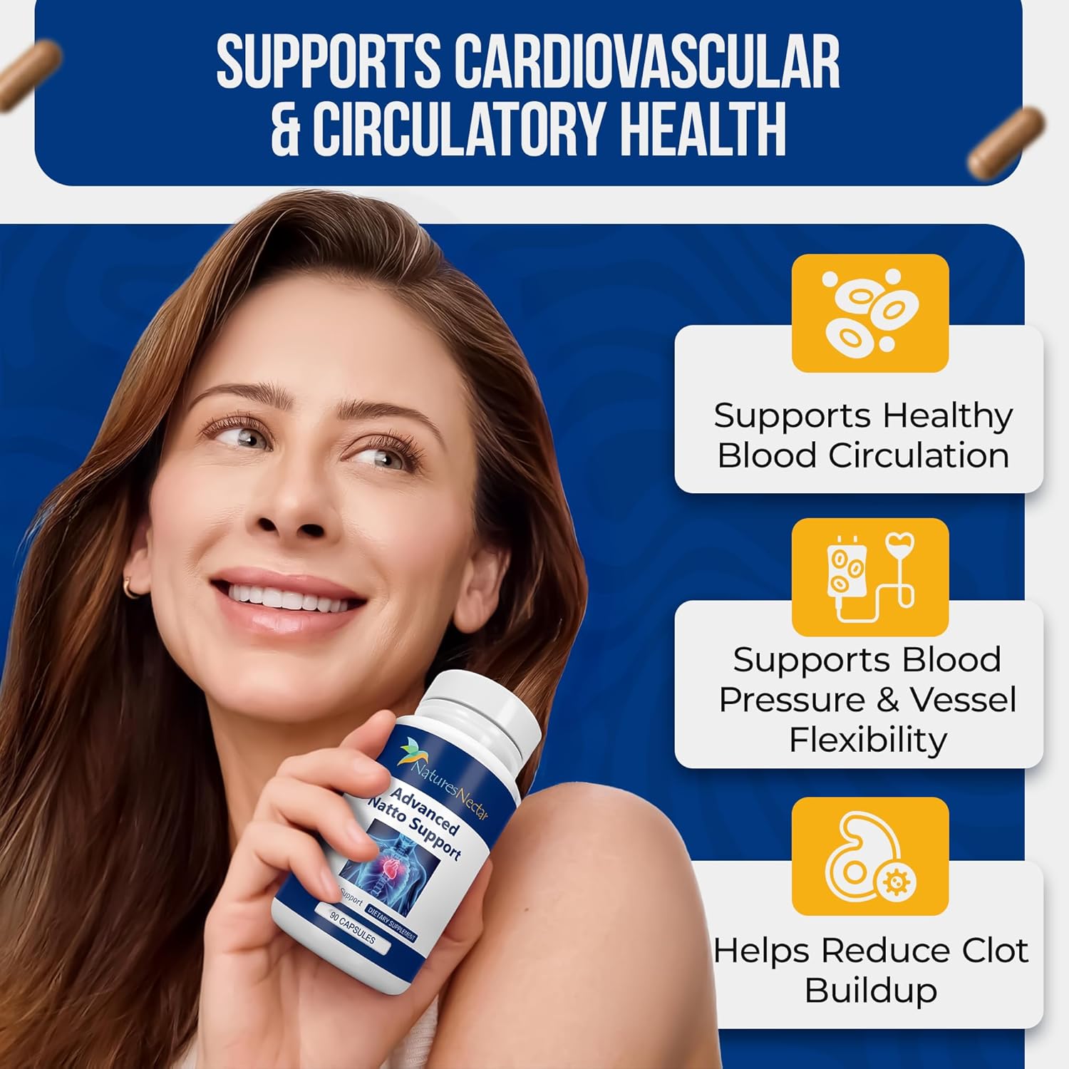 Nature's Nectar Organic Nattokinase supplement 200mg – Double Strength Nattokinase 4000 fu Natural Blood Thinner Supports Cardiovascular & Blood Circulation Health – Non GMO & Gluten Free, 90 Capsules Nirvana Guru
