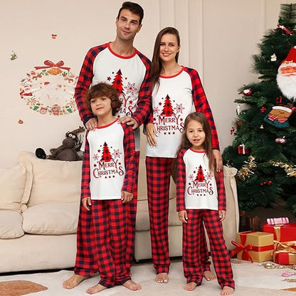 Matching Christmas Pajamas for Family Cute Printed Xmas Pajamas Set Holiday Family Sleepwear Sets for Womens Couples nirvanaguru