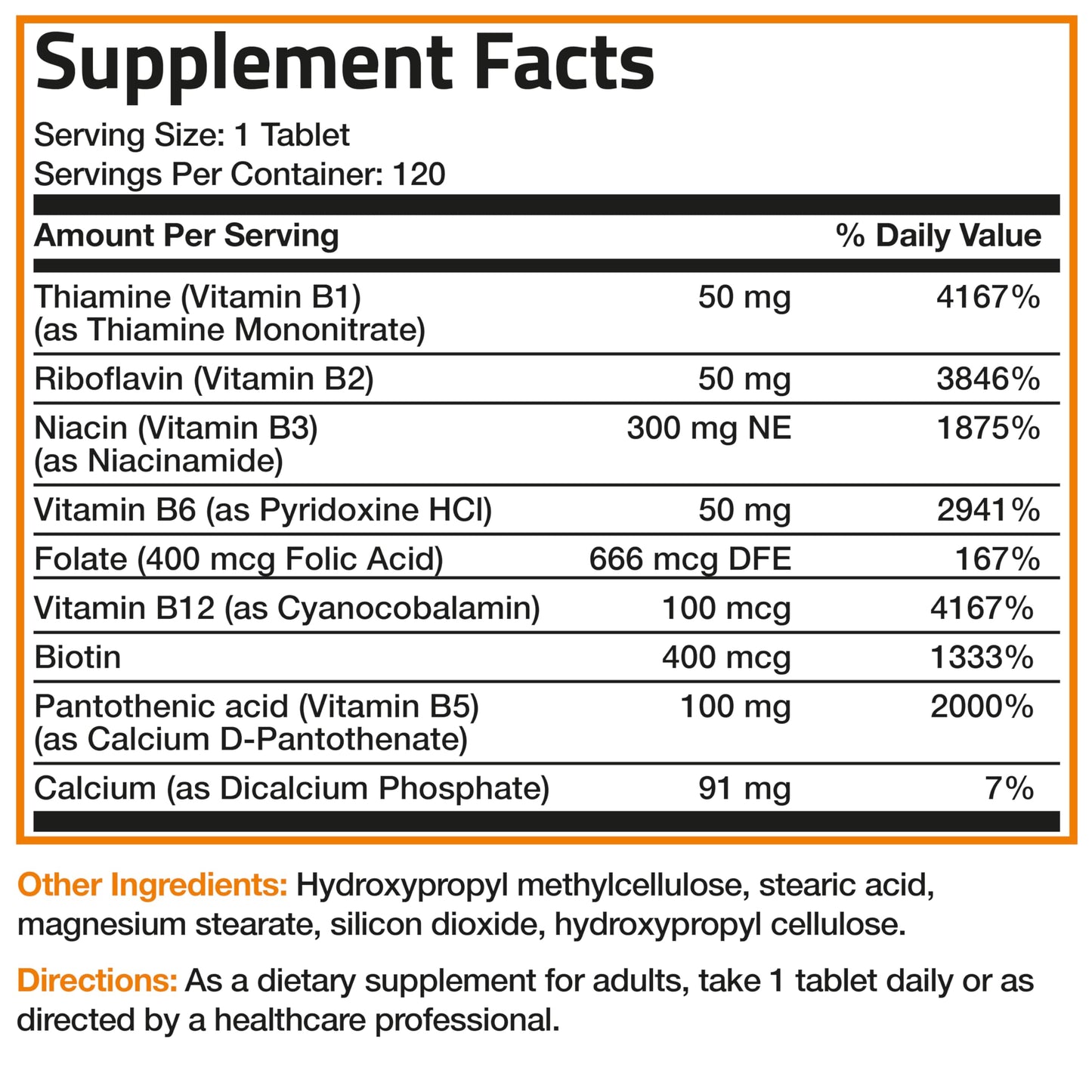 Bronson Super B Vitamin B Complex Sustained Slow Release (Vitamin B1, B2, B3, B6, B9 - Folic Acid, B12) Contains All B Vitamins 60 Tablets Nirvana Guru