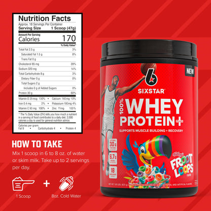 Six Star Whey Protein Powder Plus - Muscle Building & Recovery Formula with Whey Isolate Powder, BCAAs, 30g Protein, Immune Support - Post-Workout Supplement - Triple Chocolate, 1.8 lbs