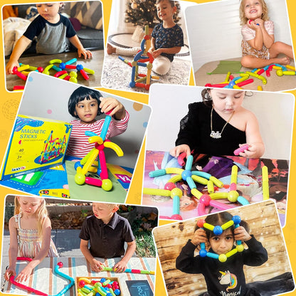 Magnet Toys for 3 Year Old Boys & Girls, Montessori Toys for Toddlers Kids, Magnetic Blocks Building DIY Learning Educational Toys Gift- Starter Set Nirvana Guru