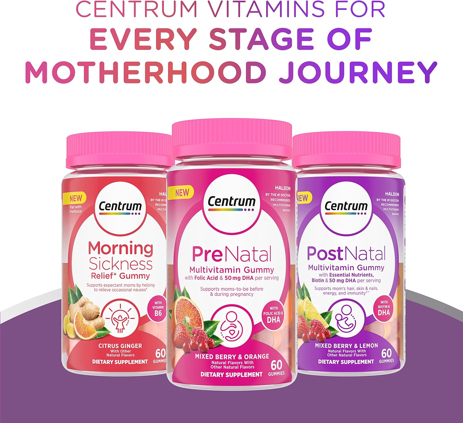 Centrum Prenatal Multivitamin Gummies with DHA and Folic Acid, Mixed Berry and Orange Flavors - 60 Count, 30 Day Supply Nirvana Guru