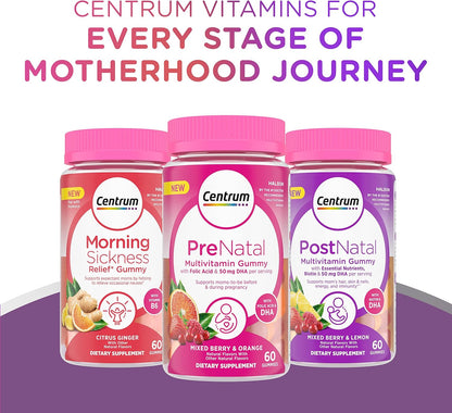 Centrum Prenatal Multivitamin Gummies with DHA and Folic Acid, Mixed Berry and Orange Flavors - 60 Count, 30 Day Supply Nirvana Guru