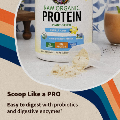 Vegan Protein Powder - Chocolate Organic Protein Powder, 22g Plant Based Protein & BCAAs, Probiotics & Digestive Enzymes - Garden of Life, Gluten & Lactose Free 1.5 LB - Nirvana Guru
