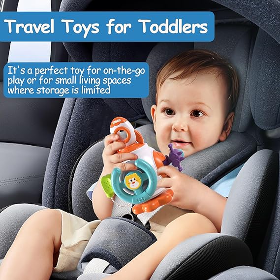 Montessori Sensory Toys for Toddlers 1-3 - Travel Activities Busy Board Cube - Baby Gifts for 6 9 12 18 Months 1 2 One Year Old Infant Boys Girls - Airplane Plane Car Travel Toys Educational Learning nirvanaguru